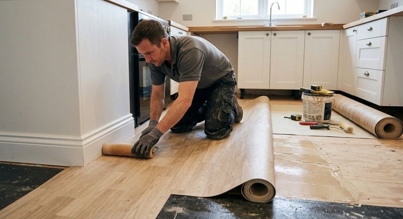 Sheet Linoleum Installation in Chestnut Hill, MA